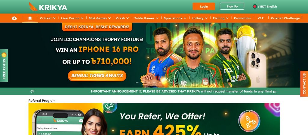 Krikya Online Casino and Sports Betting in Bangladesh Join